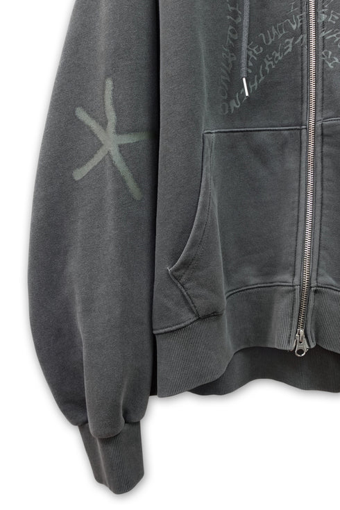 FEUERGOD × Cycle STAR ZIP-UP HOODIE -CHARCOAL-