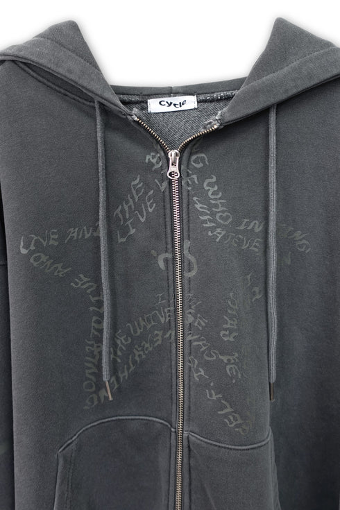 FEUERGOD × Cycle STAR ZIP-UP HOODIE -CHARCOAL-