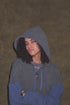 WAFFLE MEXICAN HOODIE -CHARCOAL × BLUE-
