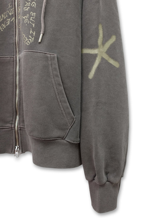 FEUERGOD × Cycle STAR ZIP-UP HOODIE -BROWN-