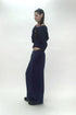WOOL BALOON TUCK TROUSERS -NAVY-