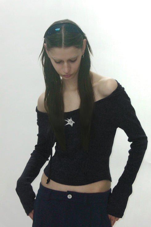 SEA STAR HOODED TOPS -BLACK-