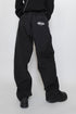 NYLON WIDE CURVED PANTS -BLACK-