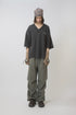 【PRE-ORDER】WASHED CUT-OFF SWEAT TOP -CHARCOAL-