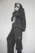 DRAWSTRING PANEL SWEAT PANTS -CHARCOAL-