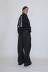 WIDE TUCK TROUSERS -BLACK-