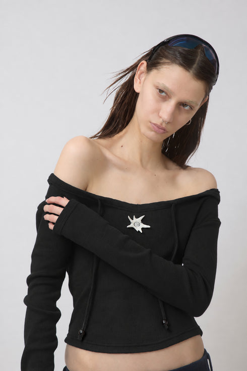 SEA STAR HOODED TOPS -BLACK-