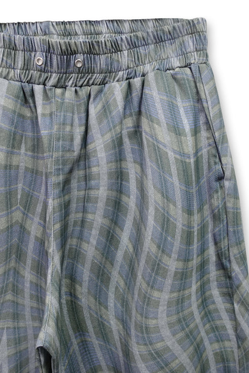 WAVY CHECK TROUSERS -BLUE MIX-