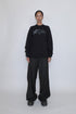 WIDE TUCK TROUSERS -BLACK-