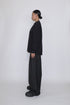 WIDE TUCK TROUSERS -BLACK-