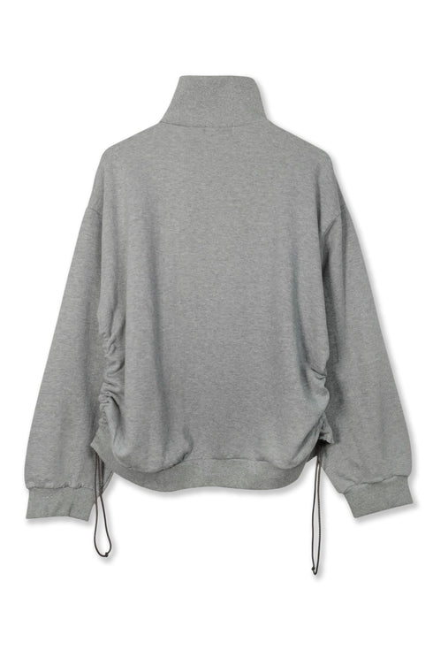 ZIP-UP DECONSTRUCTED SWEAT TOPS -GRAY-