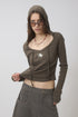 SEA STAR HOODED TOPS -BROWN-