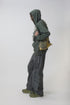 BEADED DRAWSTRING ZIP-UP HOODIE -DARK GREEN-