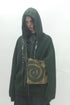 BEADED DRAWSTRING ZIP-UP HOODIE -DARK GREEN-