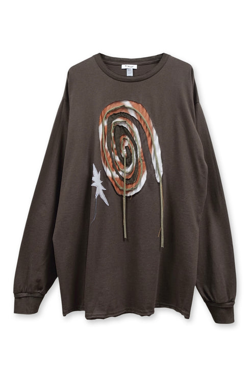 【PRE-ORDER】SPIRAL CODE LONG SLEEVE TEE -BROWN-