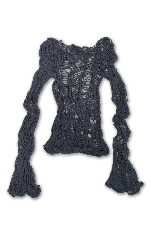 Merbeau × Cycle HANDMADE SPIRAL MIRRORED TOP -SLATE CHARCOAL- *Last1