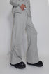 DRAWSTRING PANEL SWEAT PANTS -GRAY-