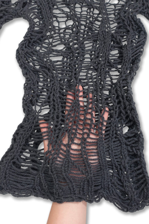 Merbeau × Cycle HANDMADE SPIRAL MIRRORED TOP -SLATE CHARCOAL- *Last1