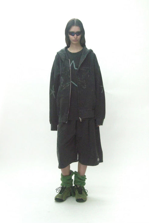 FEUERGOD × Cycle STAR ZIP-UP HOODIE -CHARCOAL-