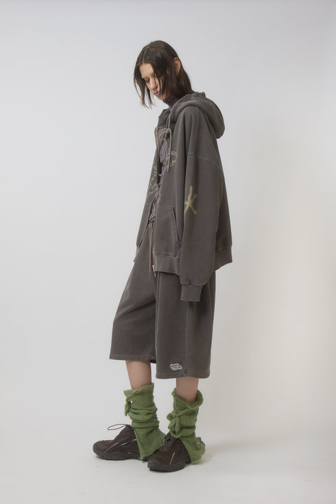 FEUERGOD × Cycle STAR ZIP-UP HOODIE -BROWN-