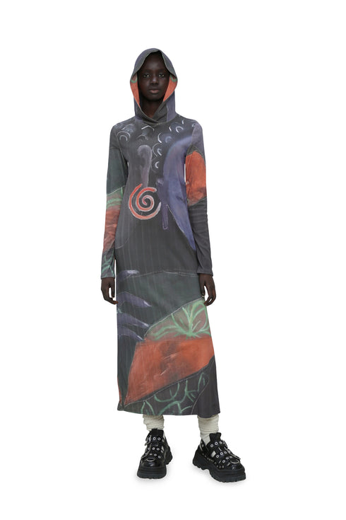 Drawing by Kristina HOOD DRESS -TWO BUDDAHS- *Last1