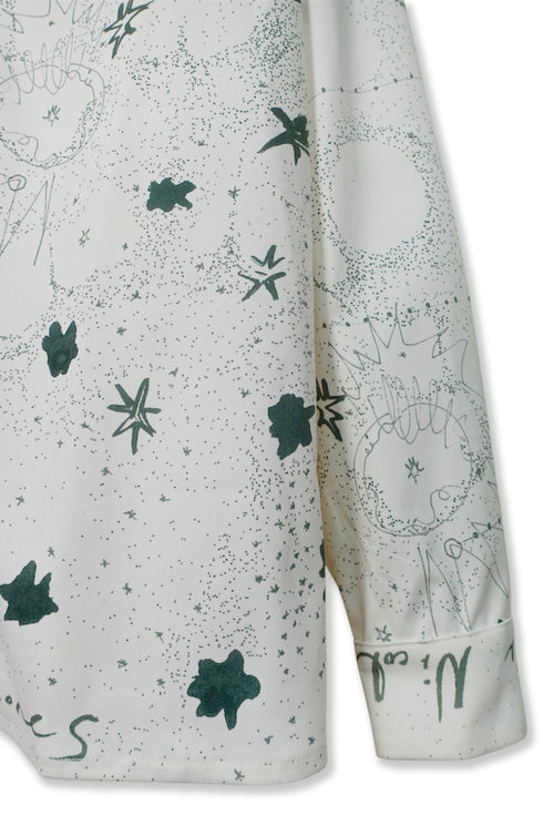 Mayte × Cycle DRAWING SHIRT "starsstarsstars" -IVORY- *Last1