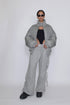 DRAWSTRING PANEL SWEAT PANTS -GRAY-