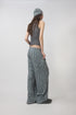 WAVY CHECK TROUSERS -BLUE MIX-