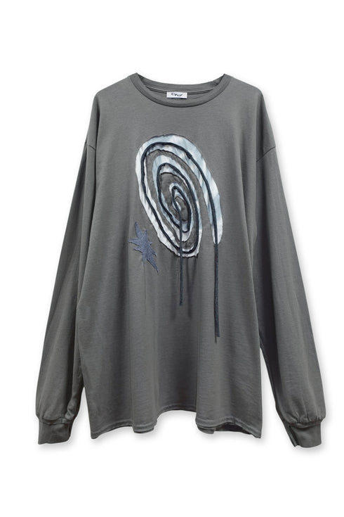 【PRE-ORDER】SPIRAL CODE LONG SLEEVE TEE -DARK GRAY-