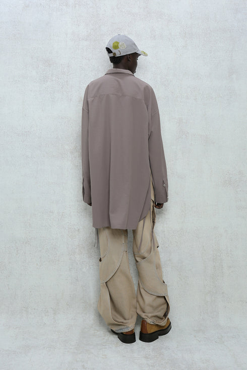CIRCLE CUT-OUT PANTS -RUSTED BEIGE-