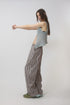 WAVY CHECK TROUSERS -BROWN MIX-