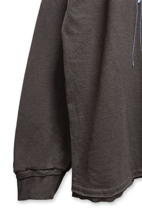 SPIRAL CODE LONG SLEEVE TEE -BROWN-
