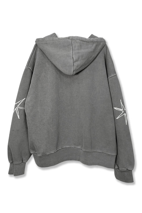 Mayte × Cycle ECHO STAR WASHED ZIP-UP HOODIE -GRAY-