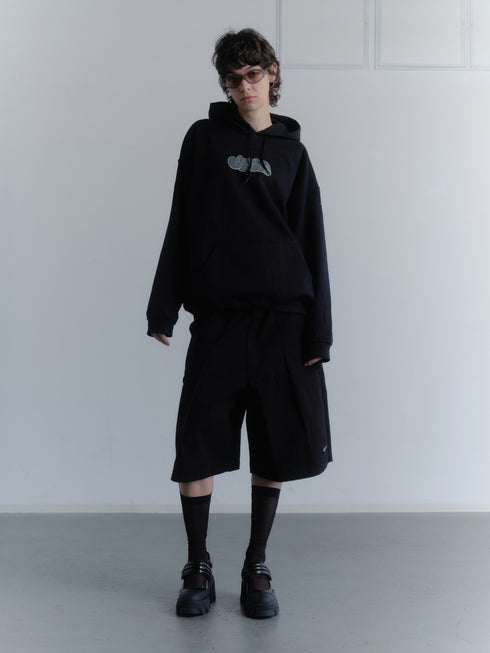 nyke × Cycle THROW UP HOODIE -BLACK-
