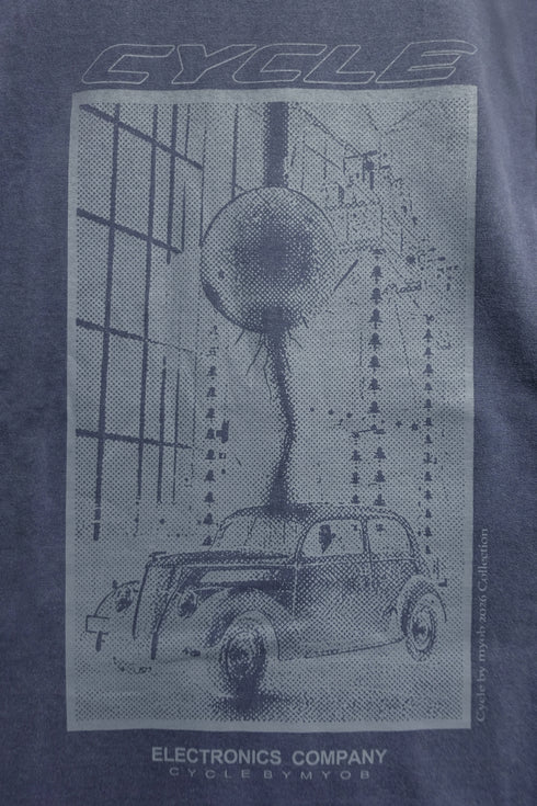 ELECTRONICS COMPANY CYCLE LONG SLEEVE TEE -NAVY-