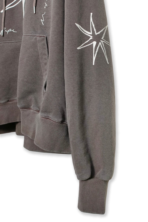 Mayte × Cycle ECHO STAR WASHED ZIP-UP HOODIE -BROWN-