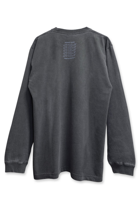 ELECTRONICS COMPANY CYCLE LONG SLEEVE TEE -CHARCOAL-
