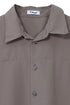 SPIRAL BUTTON SHIRT -GRAYISH BROWN-