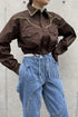 WESTERN COWBOY SHIRT -BROWN-