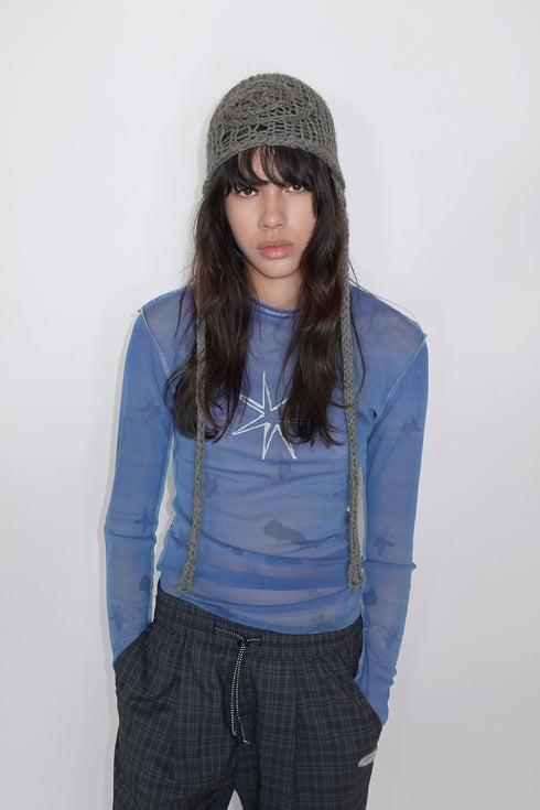 Merbeau × Cycle HANDMADE SPIRAL WINTER BONNET -GRAYISH KHAKI- *Last1