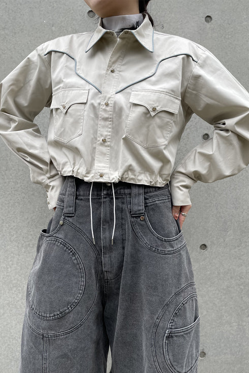 【RESTOCK】WESTERN COWBOY SHIRT -GRAY- *Last1