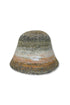 FUZZY MULTI STRIPE BUCKET HAT -ORANGE MIX-