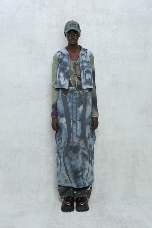 UNALOME SLEEVELESS HOODIE -TIE-DYE BLUE-