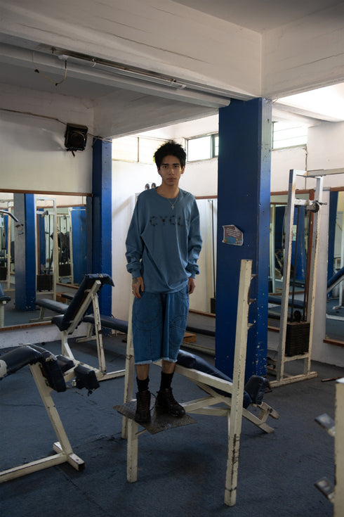 【RESTOCK】WESTERN LOGO LONG SLEEVE TEE -BLUE- *Last1