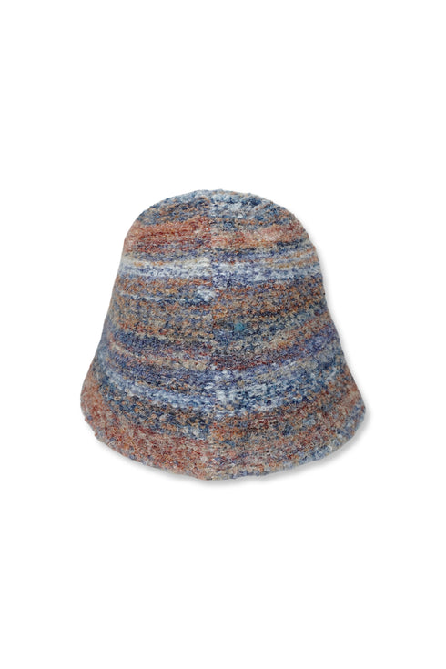 FUZZY MULTI STRIPE BUCKET HAT -BLUE MIX- *Last1