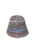 FUZZY MULTI STRIPE BUCKET HAT -BLUE MIX- *Last1
