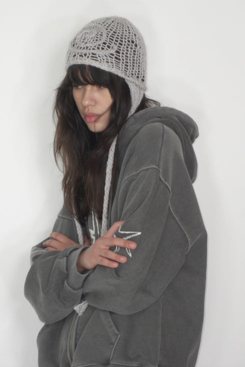 Mayte × Cycle ECHO STAR WASHED ZIP-UP HOODIE -GRAY-