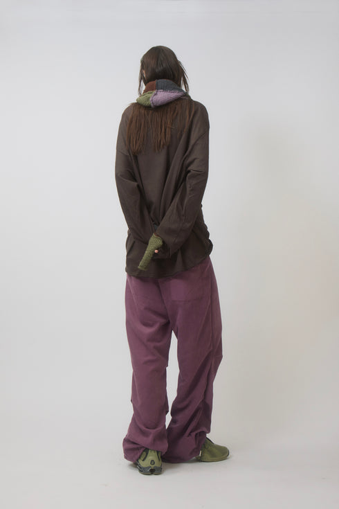 SPIRAL CODE LONG SLEEVE TEE -BROWN-