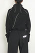 WAFFLE HOODED TOP -BLACK-