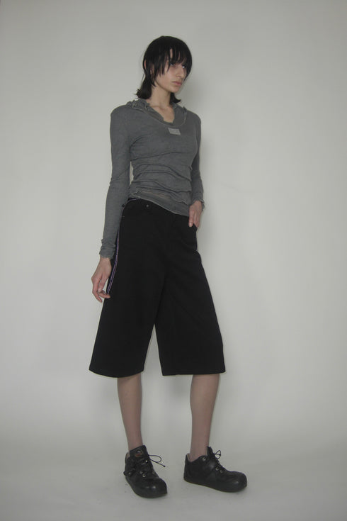 DRAWSTRING-EYELET HALF PANTS